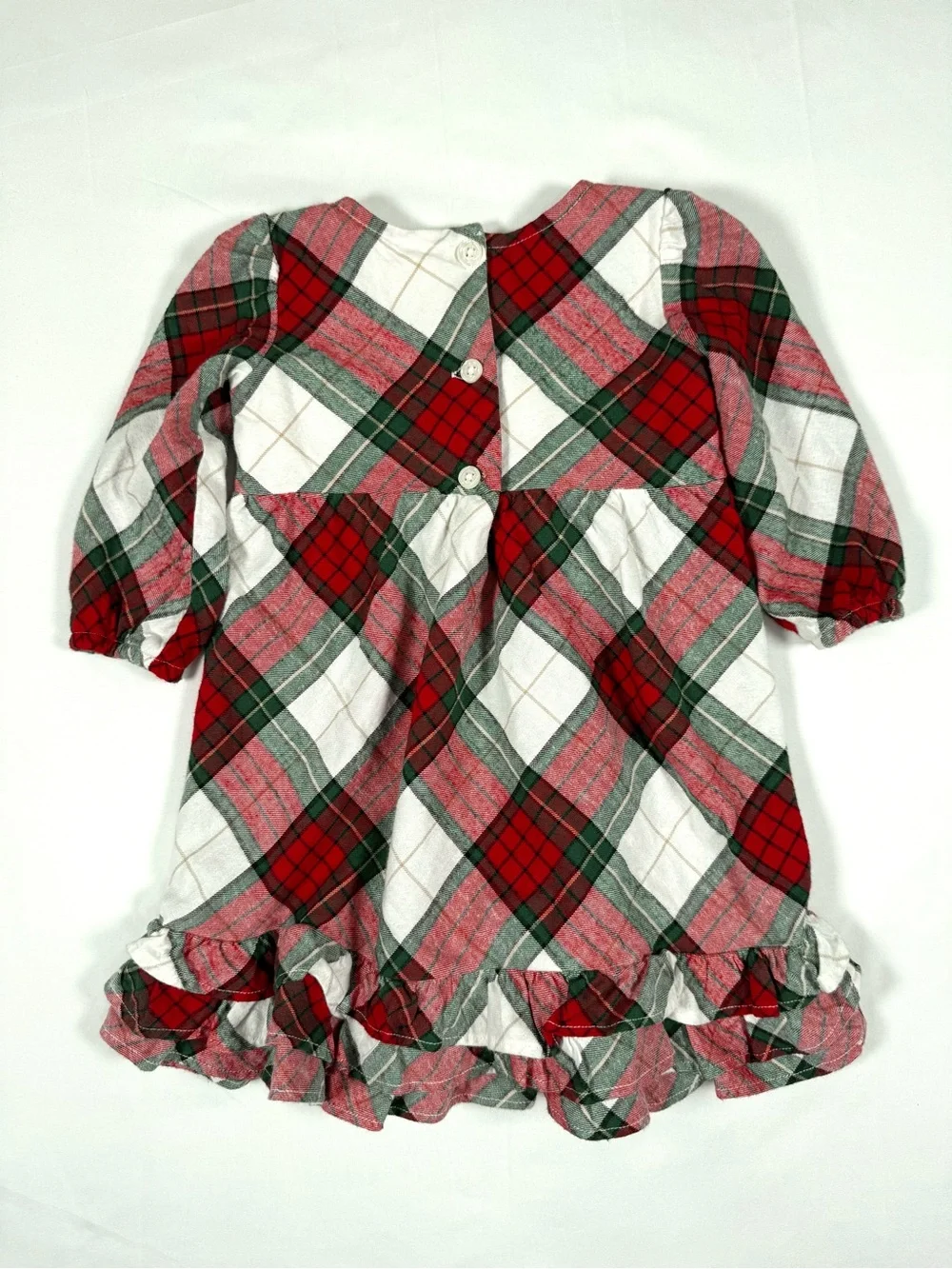 GYMBOREE Girls Christmas Plaid Ruffle Dress 9-12 Months Tartan Holiday Preppy